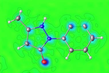 Image shows molecule analysis using a single-crystal x-ray diffractometer