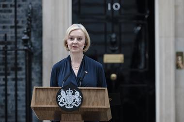 Liz Truss resigning